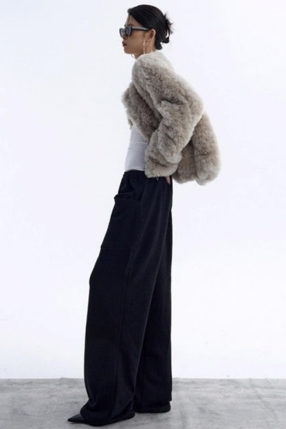 Double-Layer Black Sweatpants