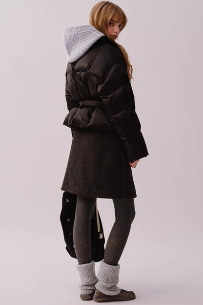 Heavy Wool Diagonal Skirt