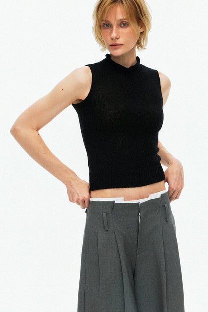 Multi-Color Mohair Knitted Vest