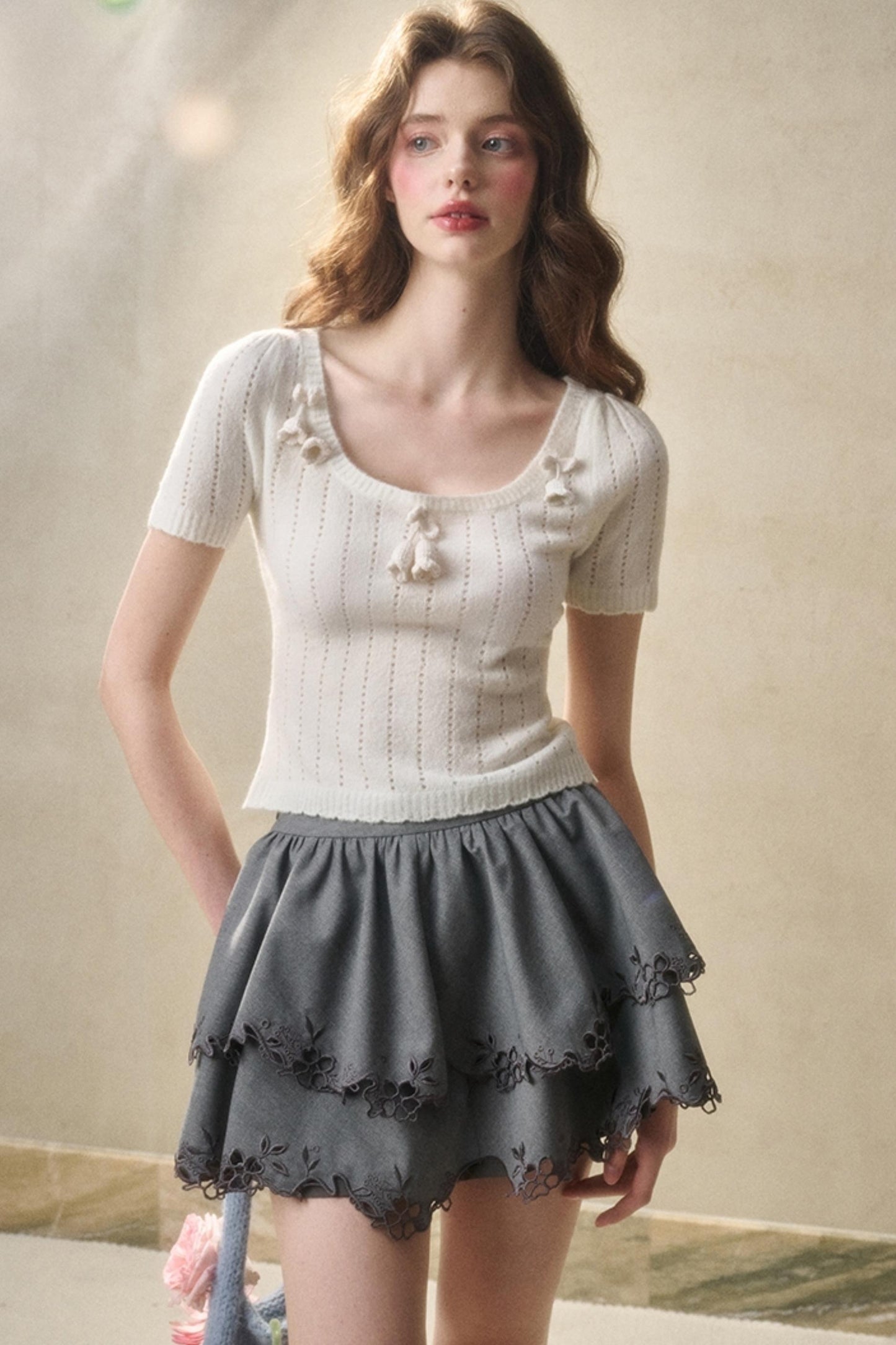 Handmade Floral Cropped Top