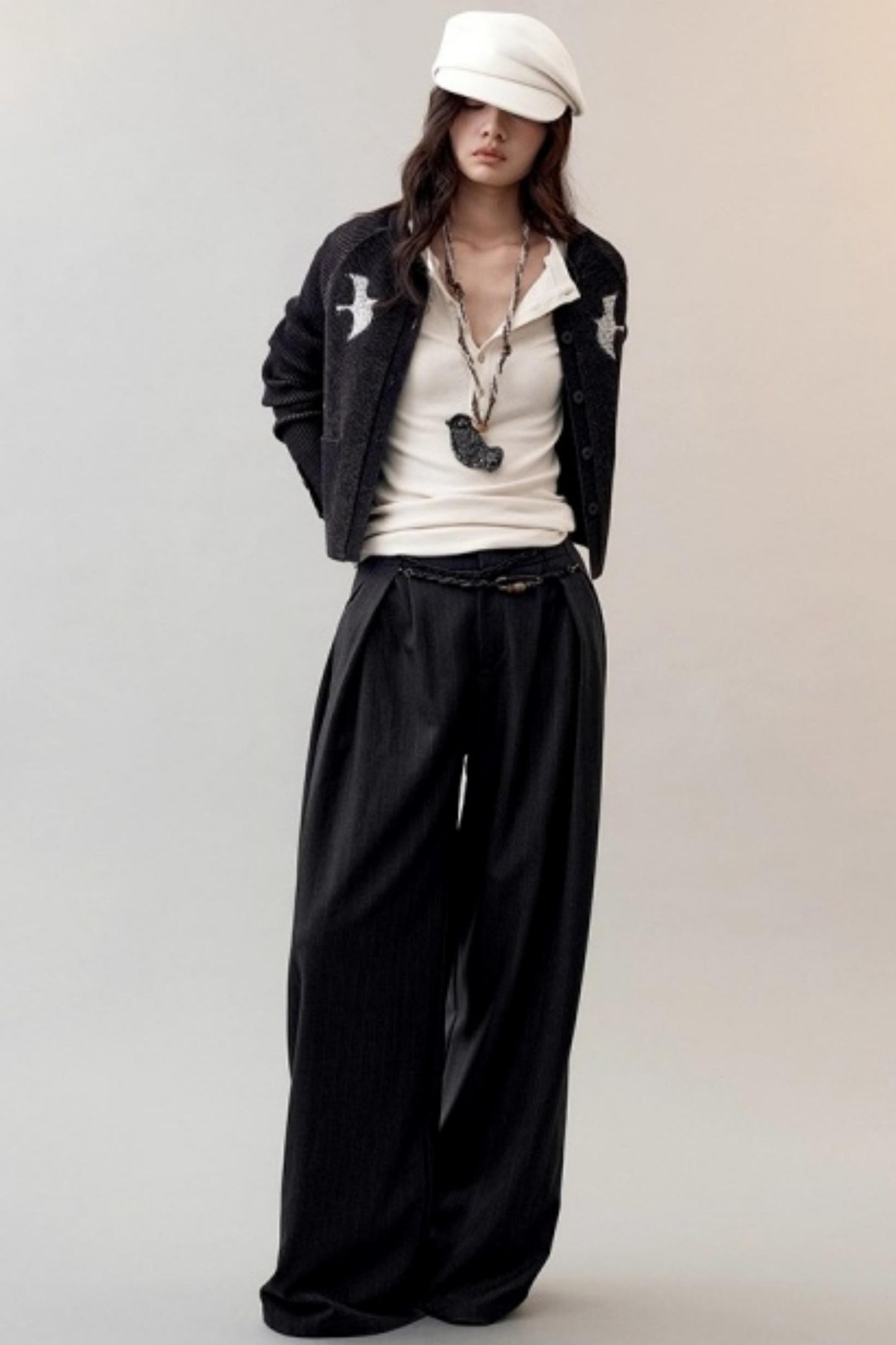 Patch Embroidered Knitted Cardigan