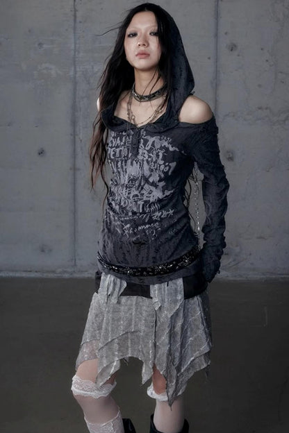 Vintage Punk Hooded Top