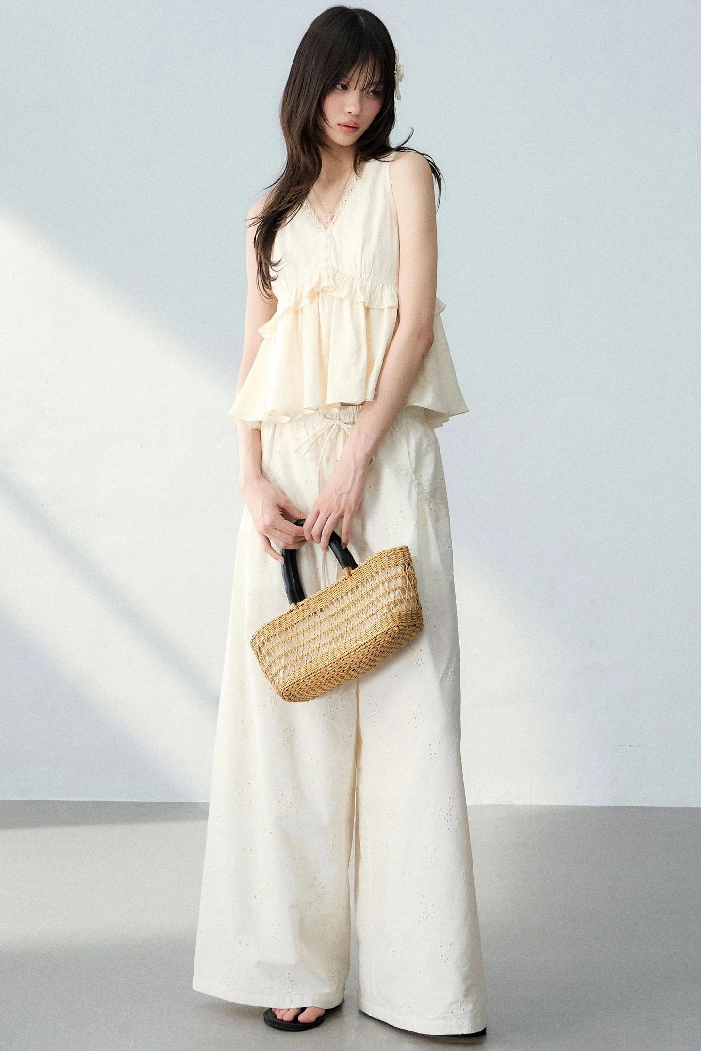 Lace Camisole Floral Pants
