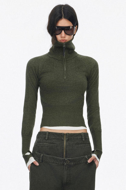 Half-High Collar Knit Top