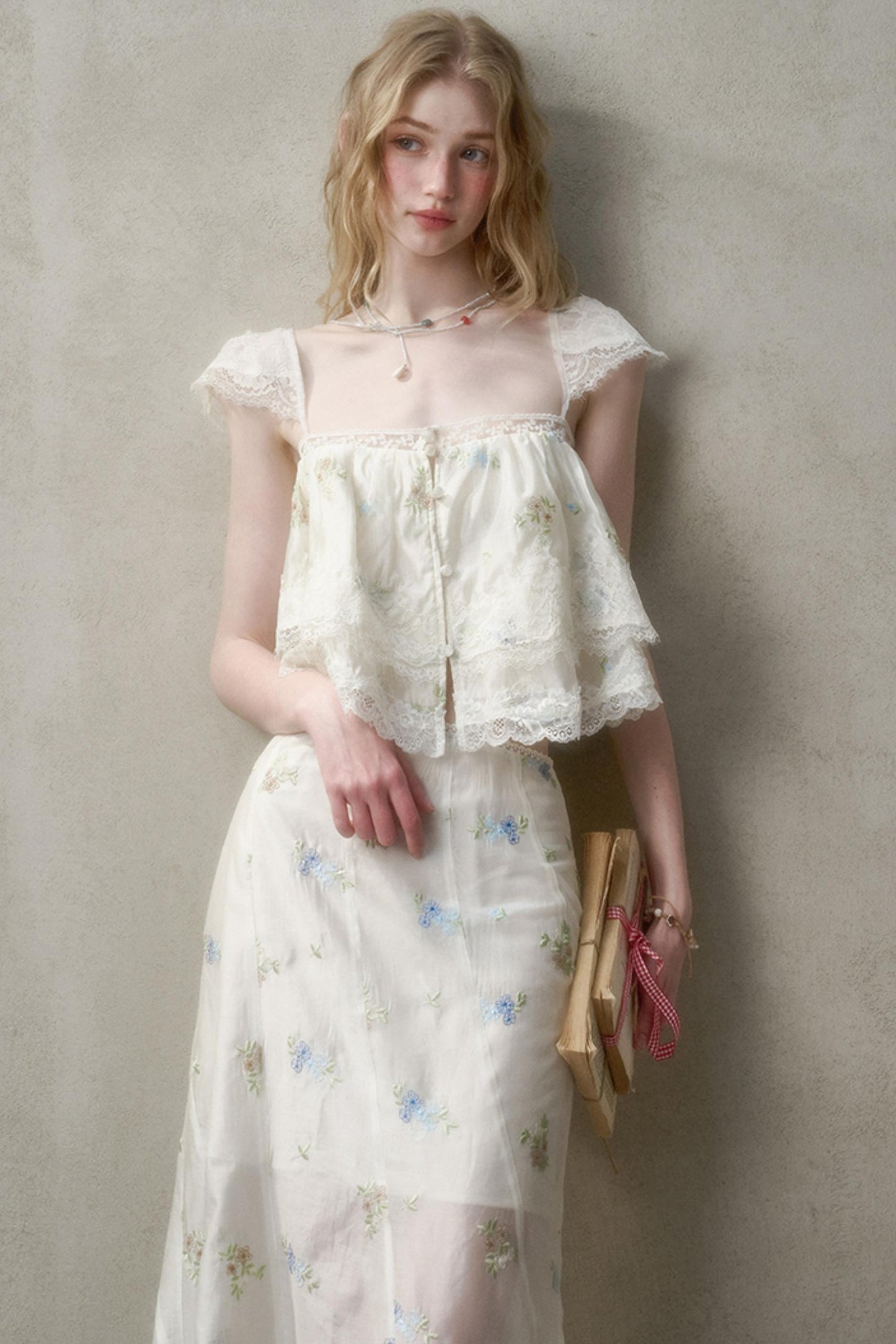 Airy Floral Ensemble Skirt Set-Up