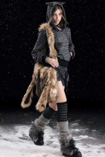 Punk Rabbit Ear Furry Bag