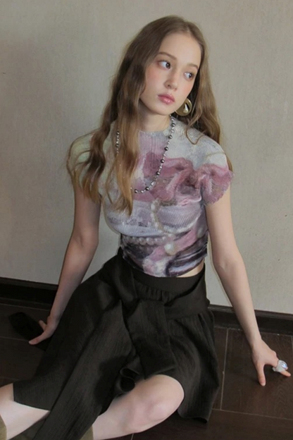 Monet's Pearl Pleated Top