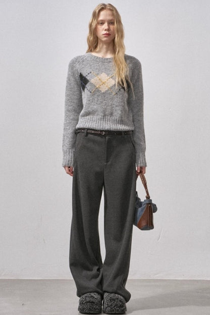 Wool Blend Scimitar Pants