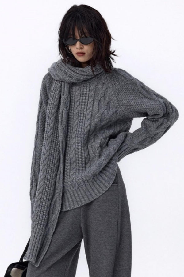 Vintage Paris Gray Knit Scarf