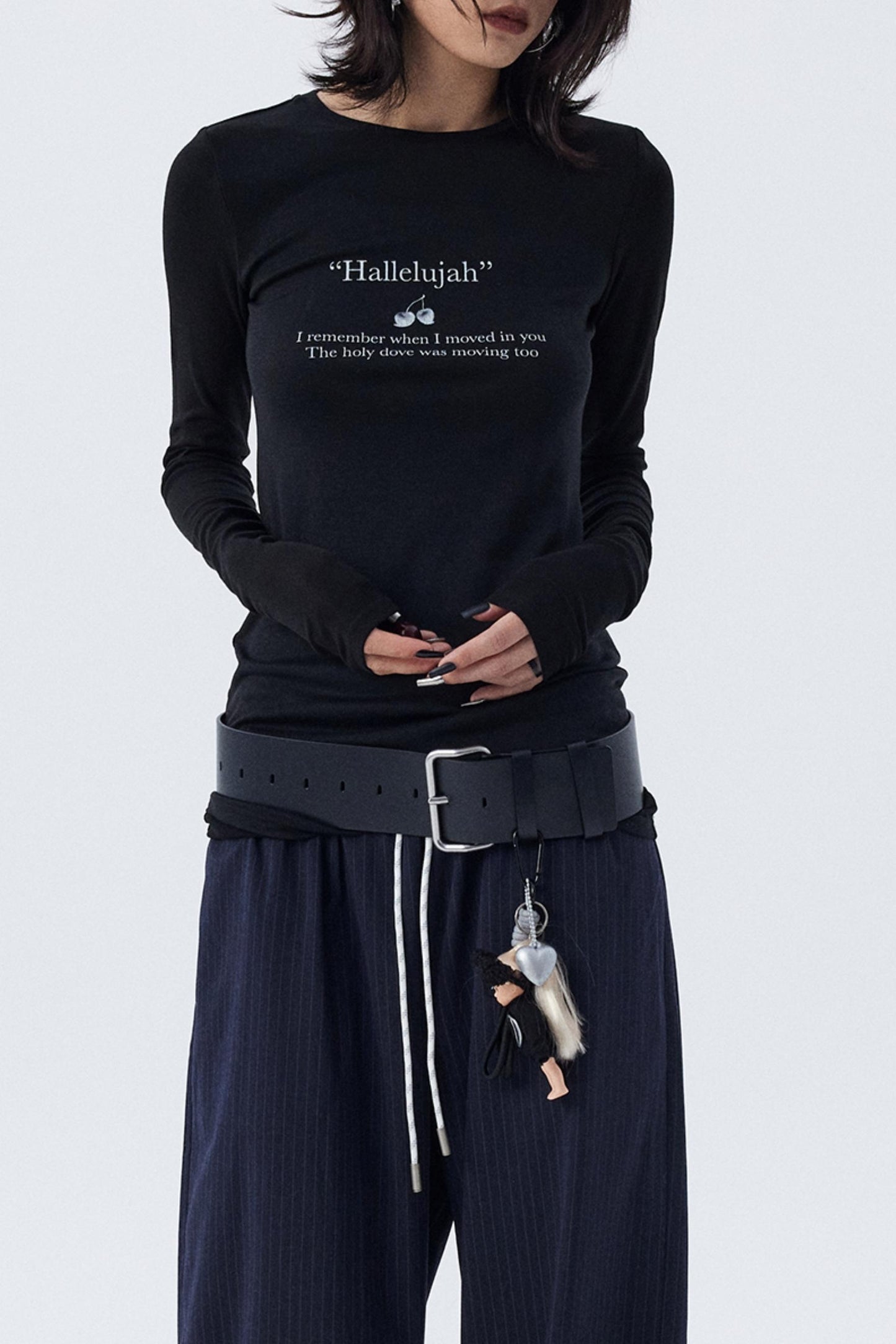 Schmales, bedrucktes Baselayer-Top mit Schleife