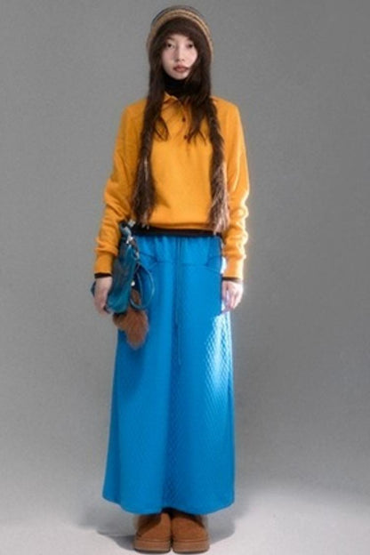 Moroccan Quilted Texture Sweatshirt Skirt Set-Up