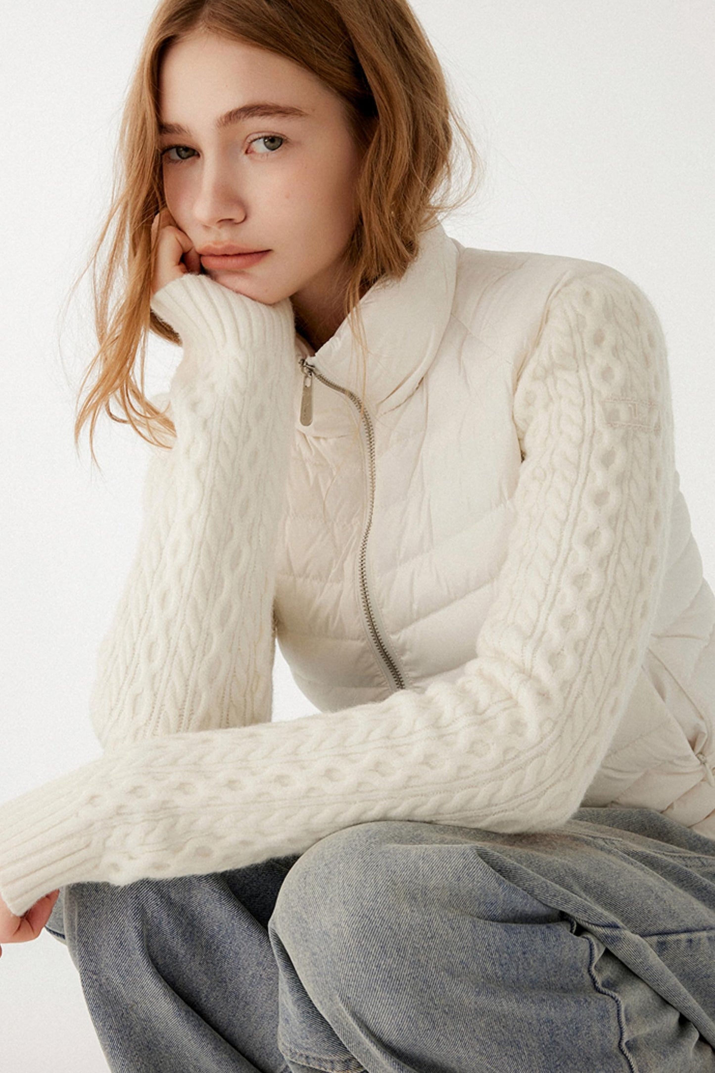 Textured Cable Knit Jacket