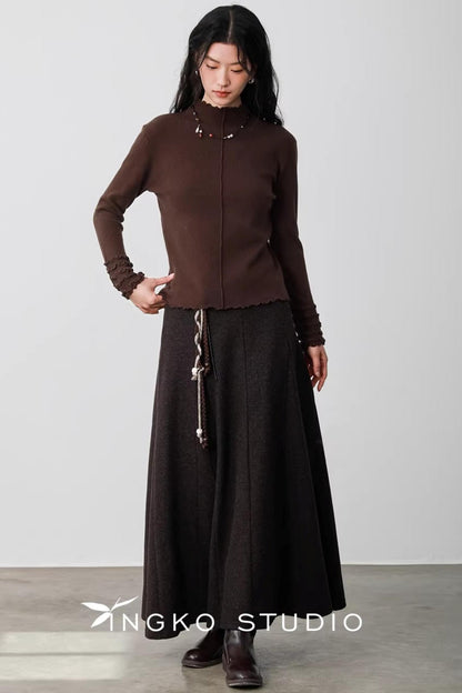 Warm Brown Braided Skirt