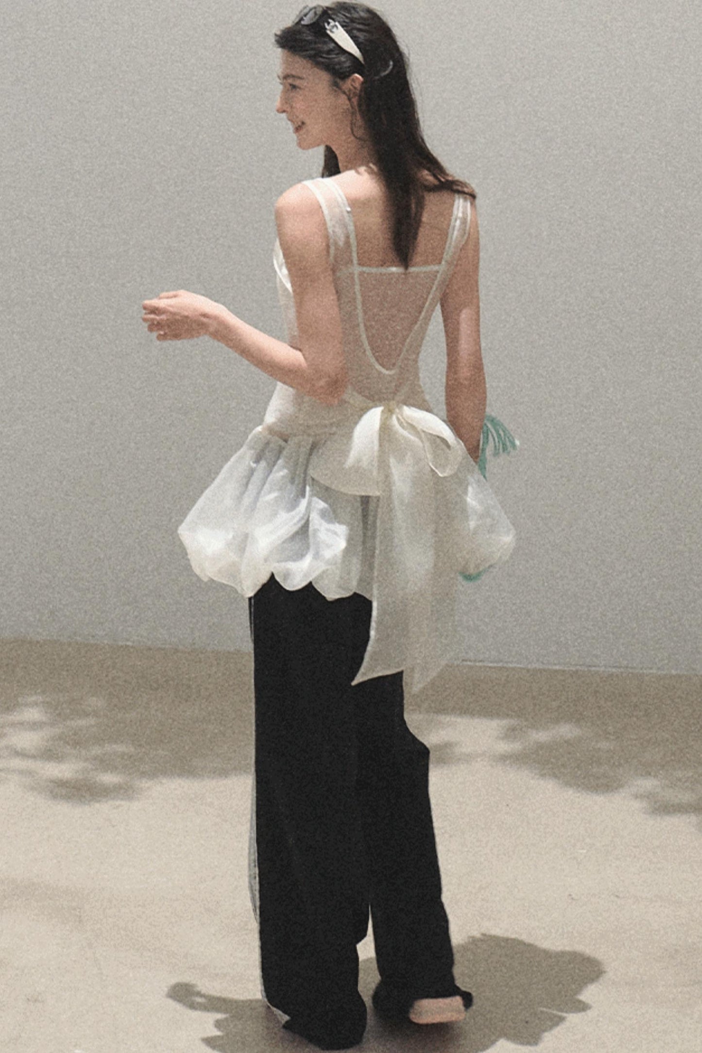 Butterfly Beaded Wrap Top