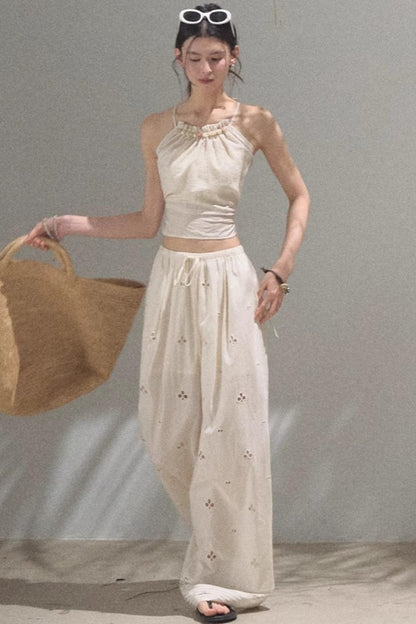 Floral Lace-Up Camisole