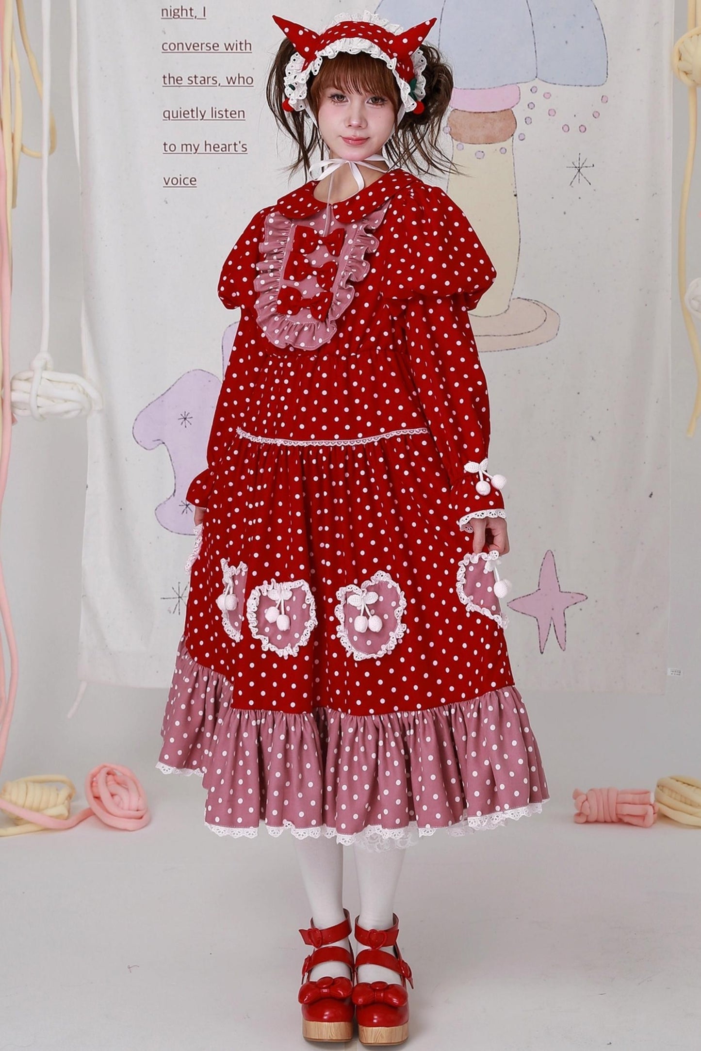 Vintage Christmas Polka Dot Lolita Dress