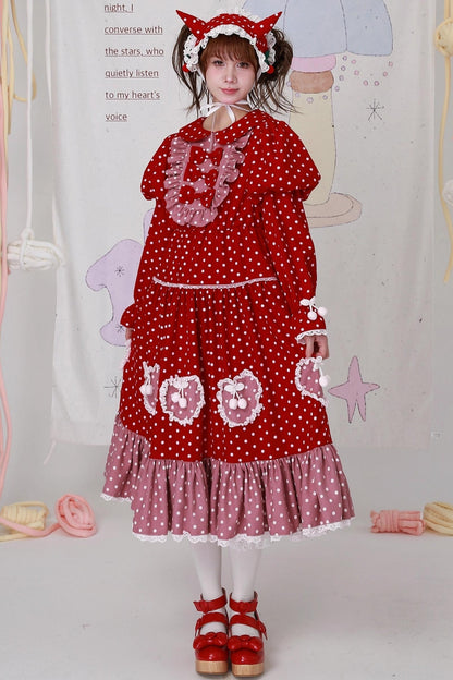 Vintage Christmas Polka Dot Lolita Dress