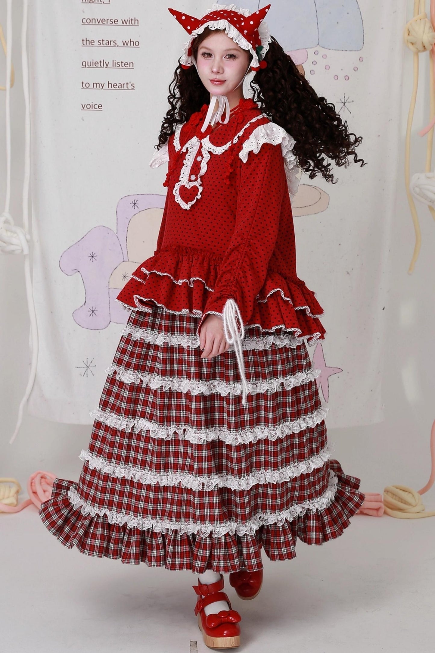 Red Plaid Lolita Skirt