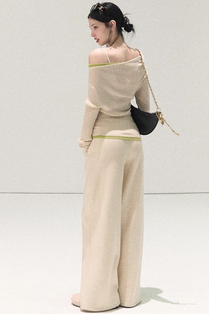 Wool Off-Shoulder Knit Top