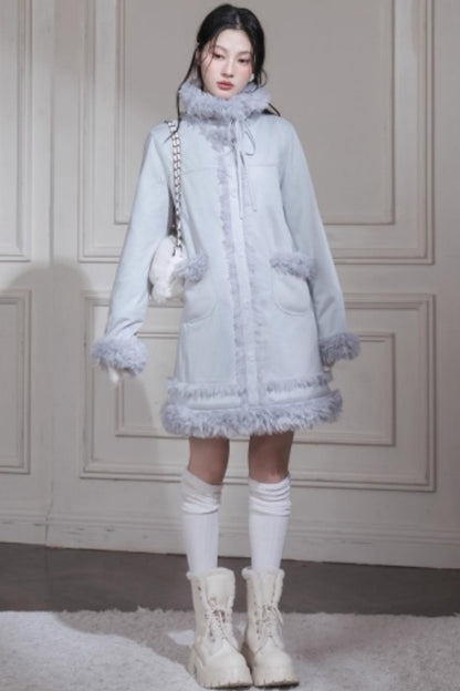 Misty Suede Fur Coat