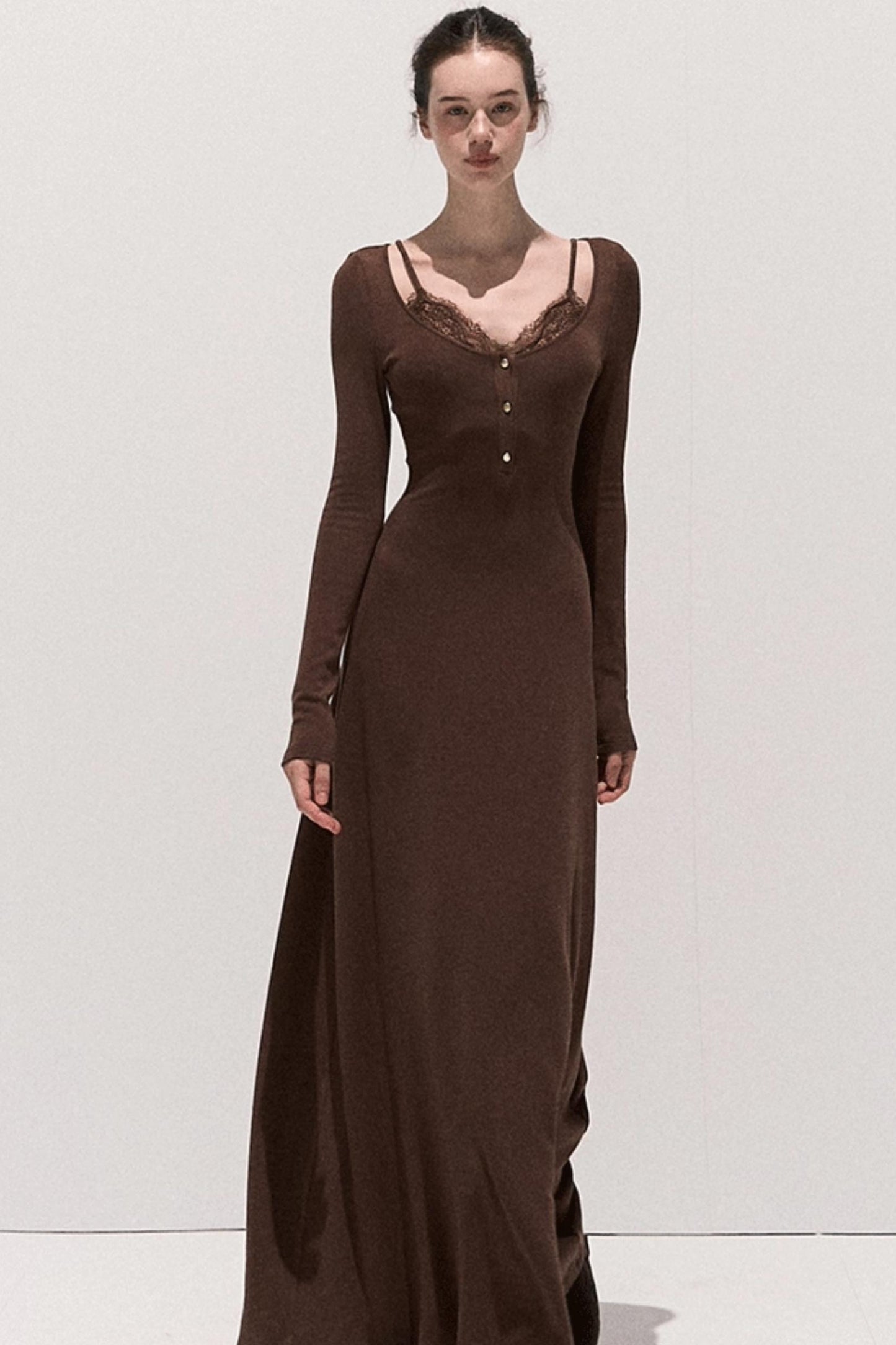 Basic Lace Knit Waist Dress