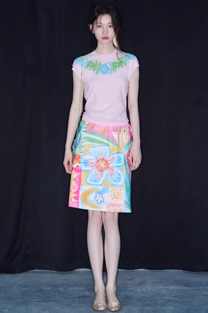 Little Horse Jacquard Cotton Top