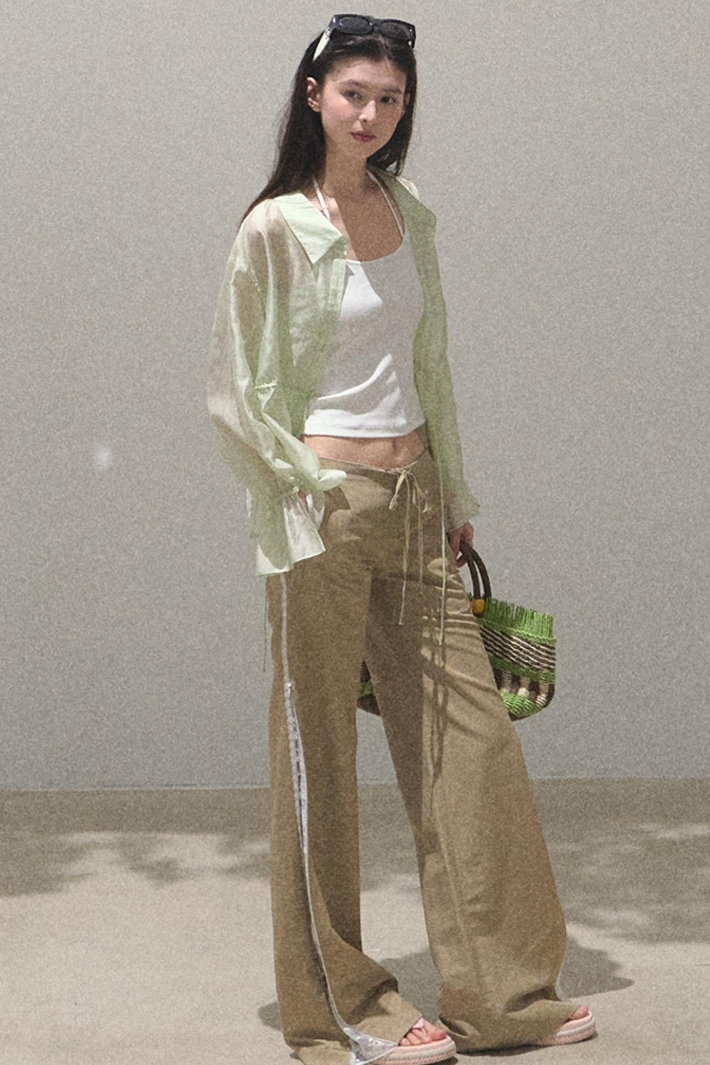 Copper Tencel Wide-Leg Pants