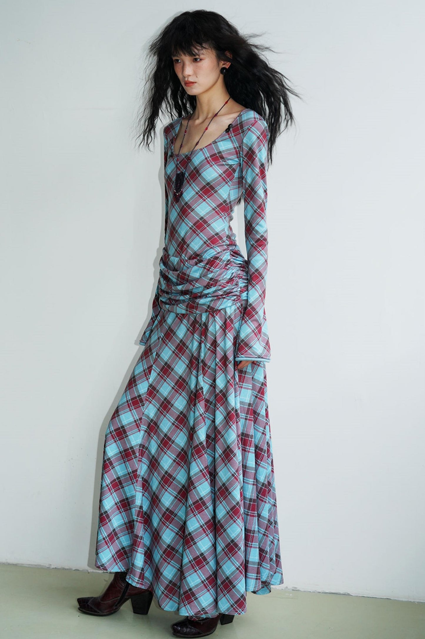 Vintage Check Slim Dress