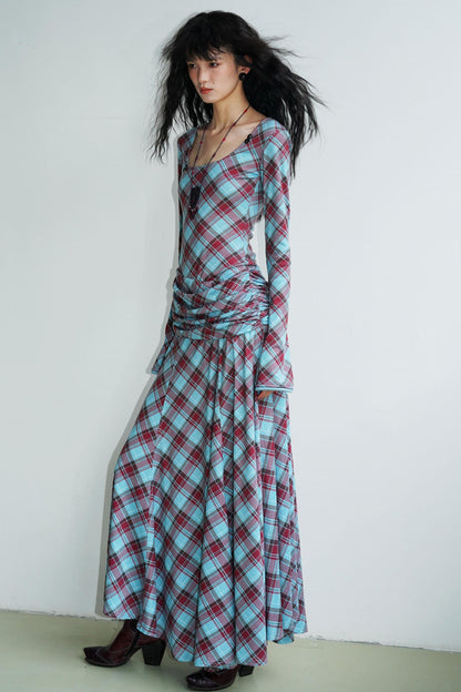 Vintage Check Slim Dress