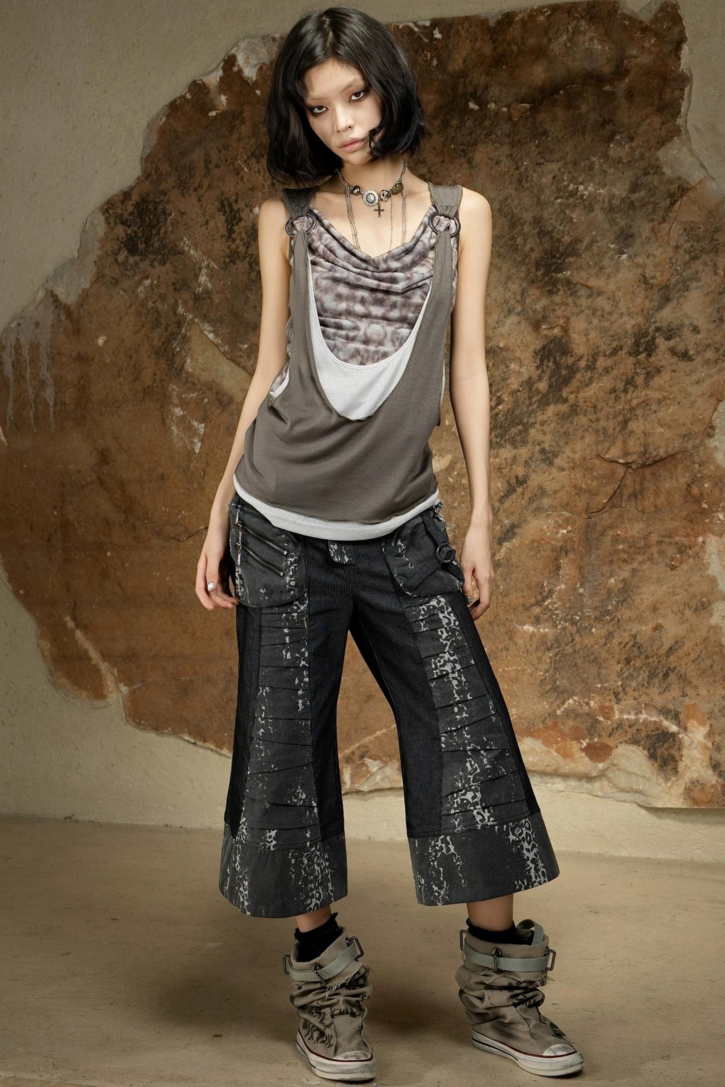 Punk Dark Flared Pants
