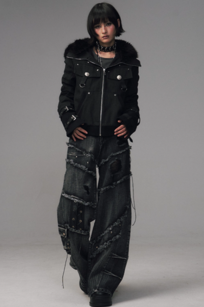 Retro Fur Hood Winter Jacket