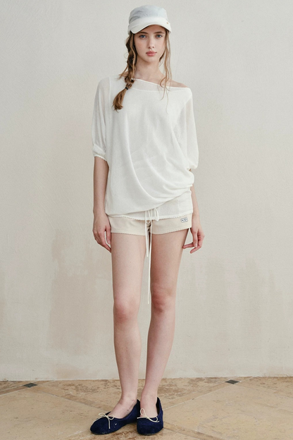 Contrasting Dog-Tooth Lace Shorts