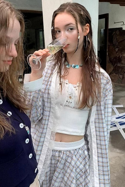 Blue Lace Casual Set-Up