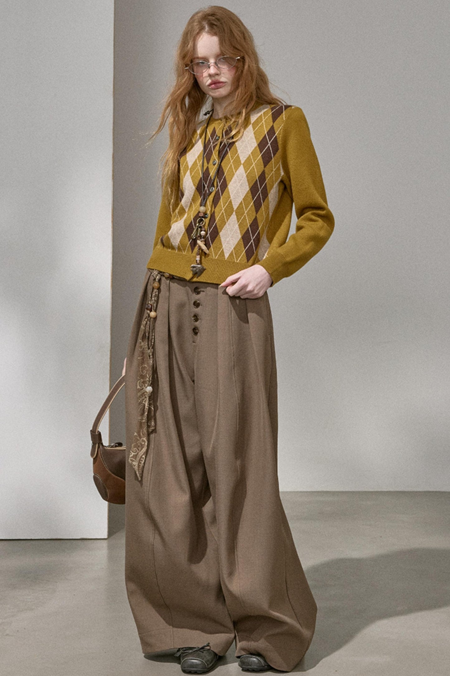 Button Pleated Cargo Pants