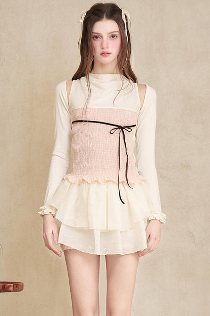 Stylish Apricot Ballet Top Set