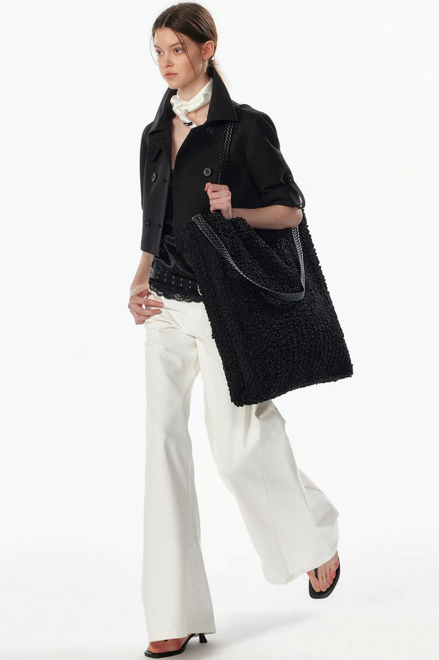 Cropped Convertible Collar Top