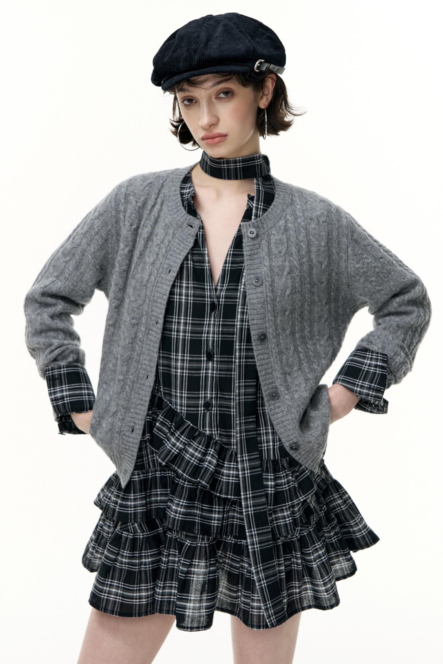 Salt Tea Plaid Shirt Dress