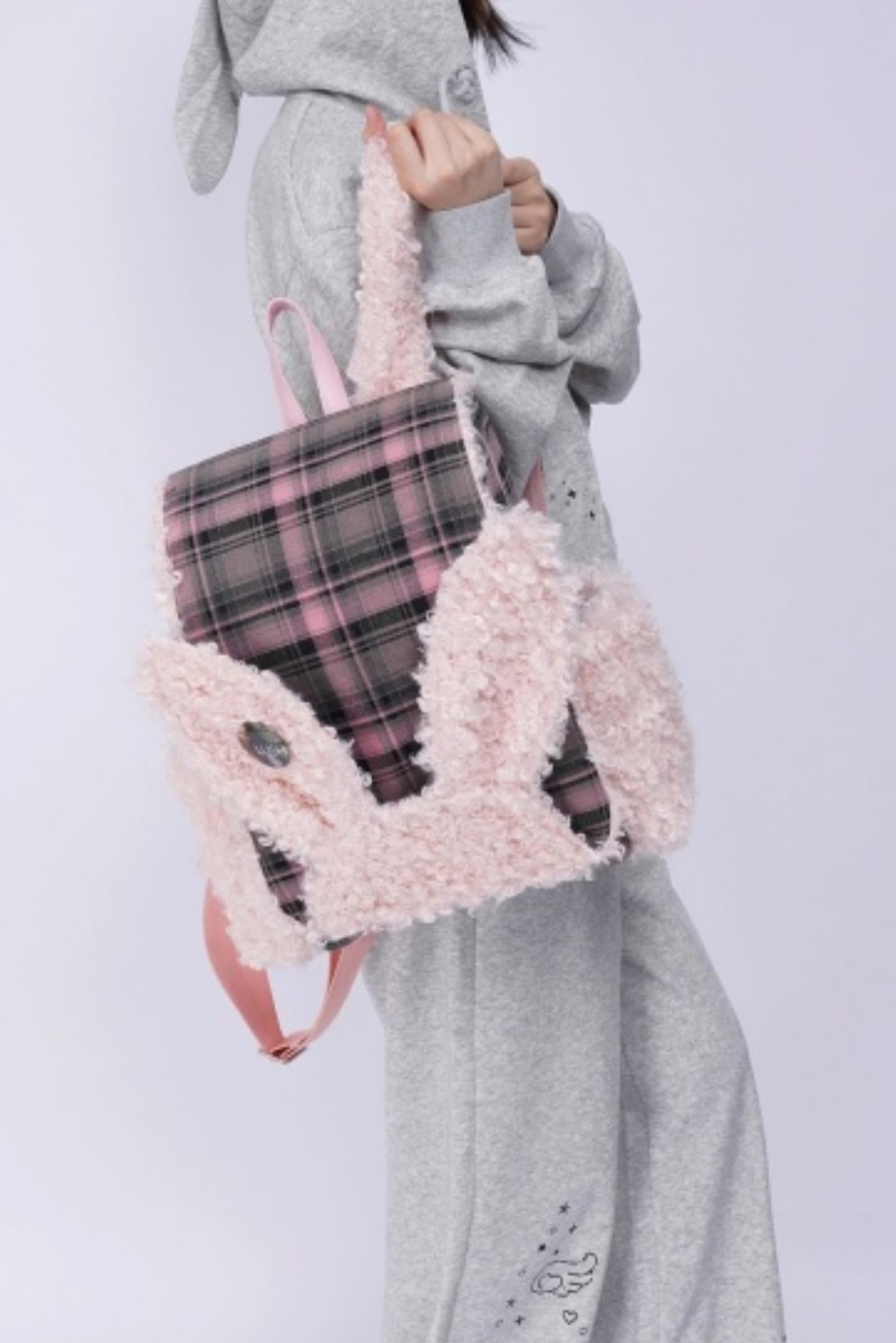 Furry Rabbit Ear Backpack