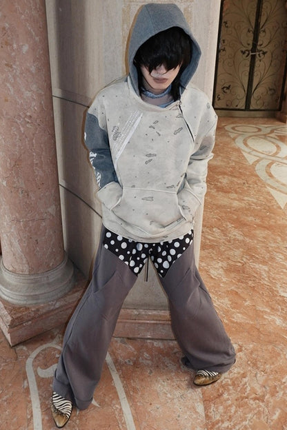 Multi-Waisted Polka Dot Wide-Leg Pants