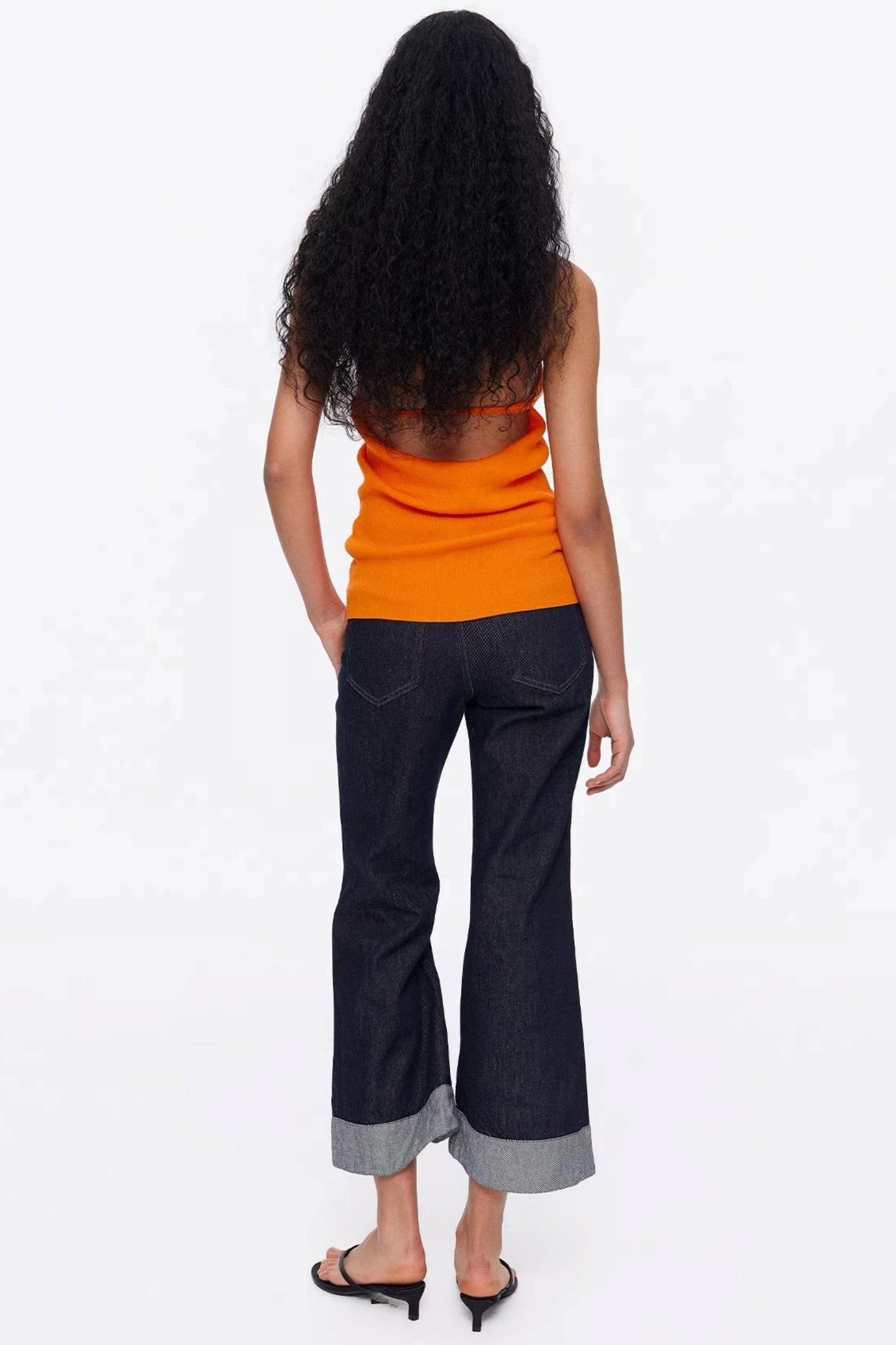 Lyocell Color-Blocked Strick-Oberteil