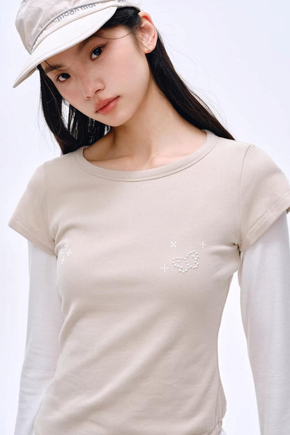 Breathing Aesthetics Rhinestone Blouse
