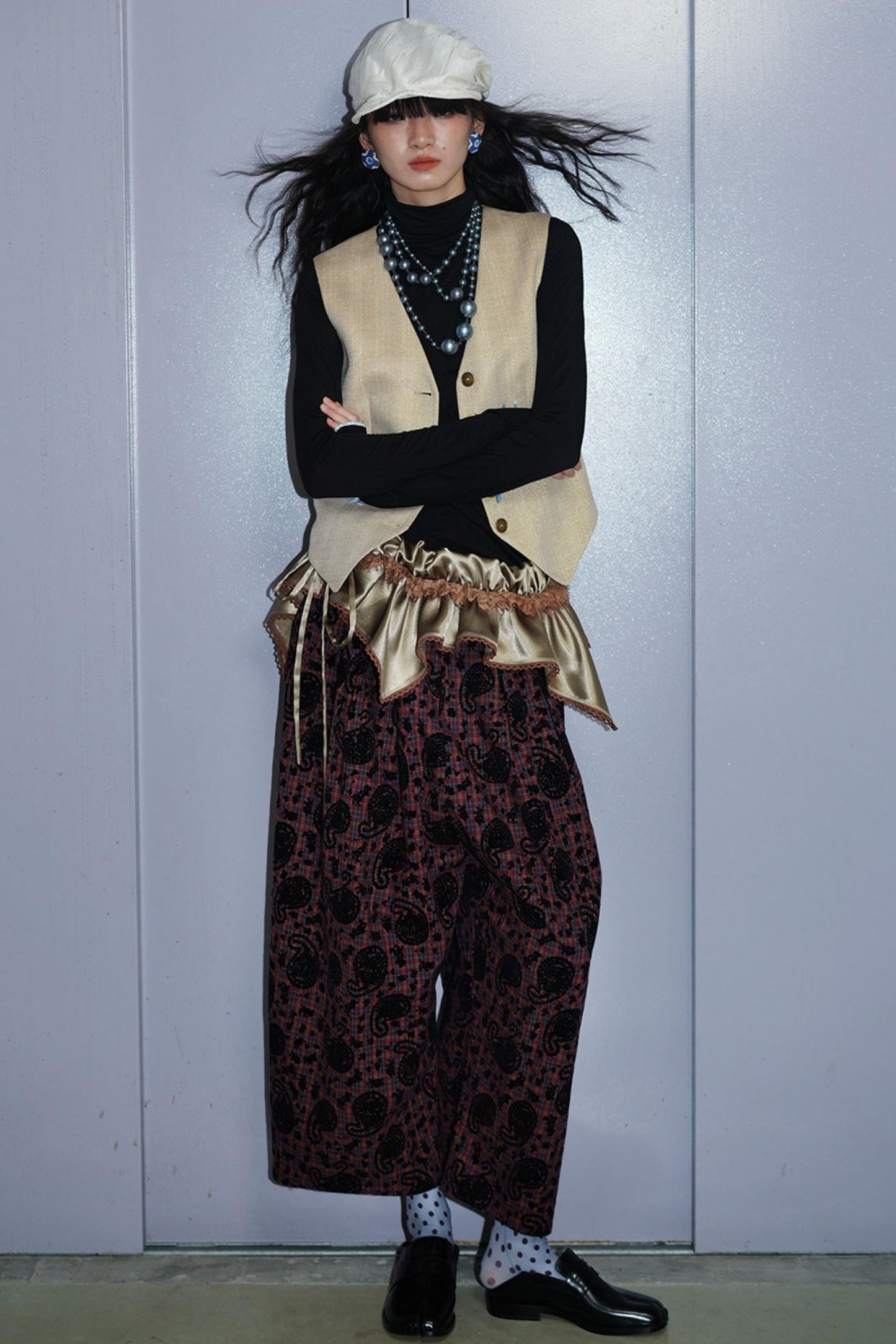 Shimmering Satin Short Skirt Curtain