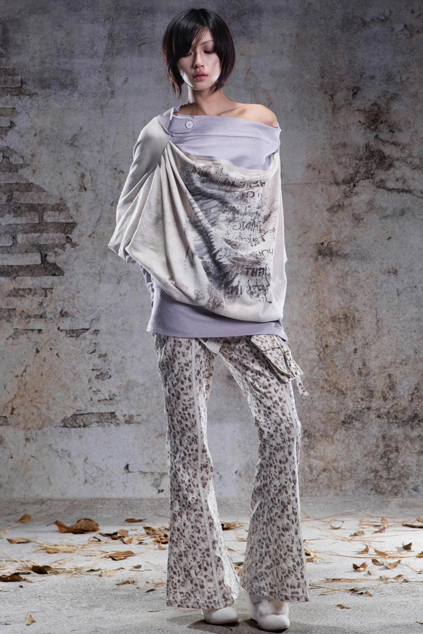 Vintage Leopard Print Flared Pants