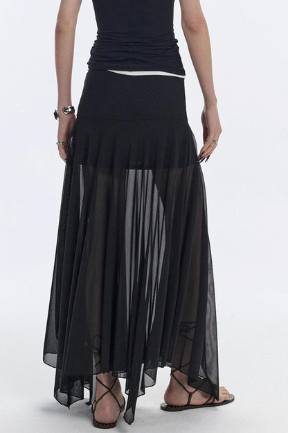 Breathing Black Summer Skirt