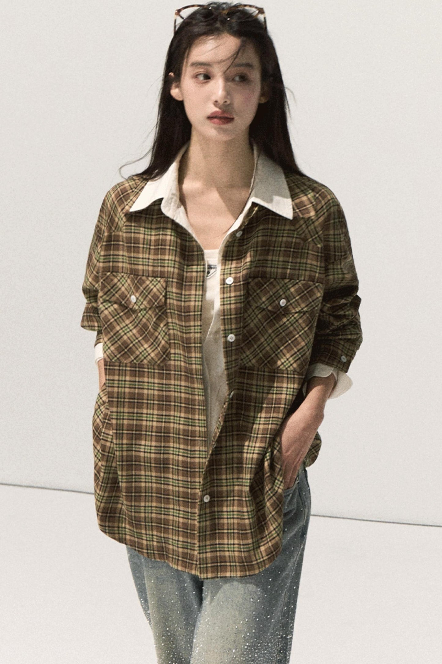 Vintage Striped Texture Two-Piece Shirt