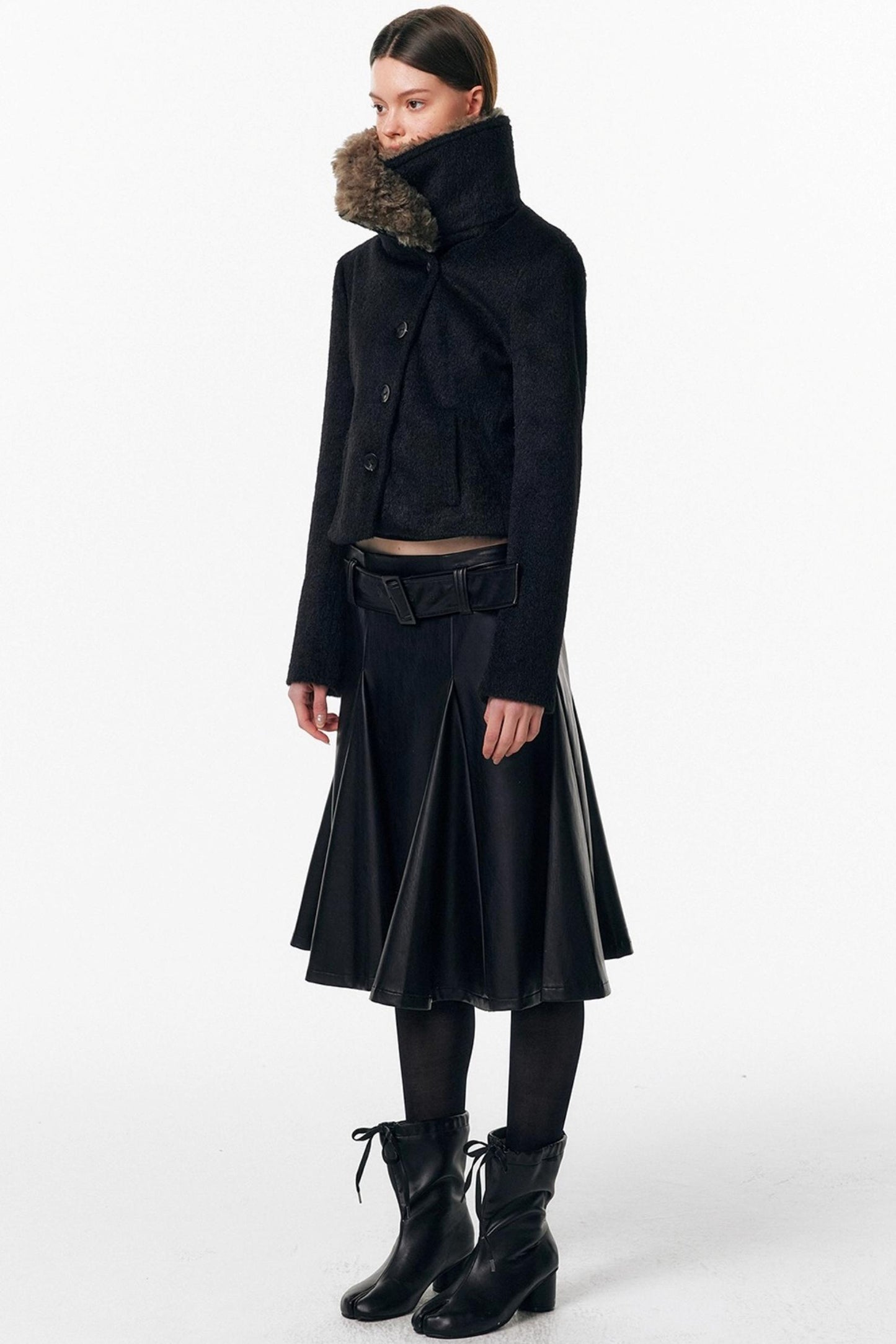 Detachable Fur Wool Coat