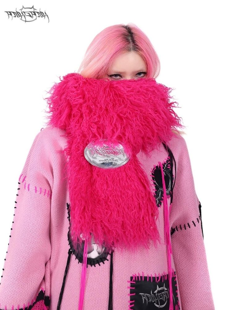 Barbie Y2K Curly Fur Scarf