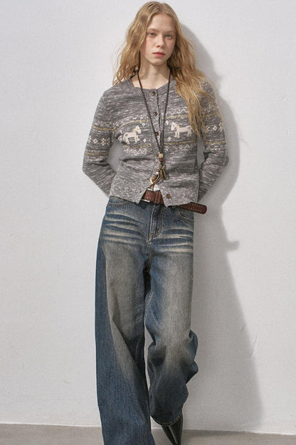 Fair Isle Floral Cardigan