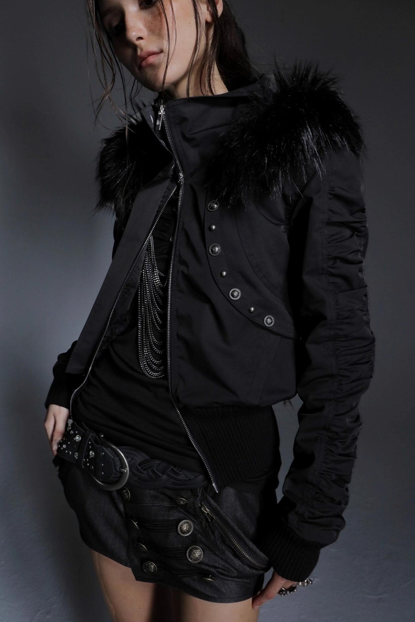 Autumn Short Waist Fur Jacket