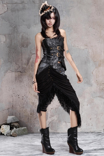 Patchwork Knit Skirt